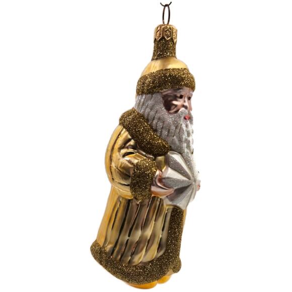 Patricia Breen Snowflake Santa Claus Citrine Christmas Decor Signed Ornament - Picture 3 of 12